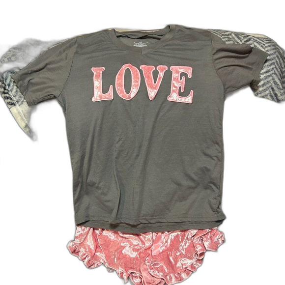Bobbie Brooks Sleepwear Set - XL - Gray & Pink - "LOVE" - Picture 2 of 13